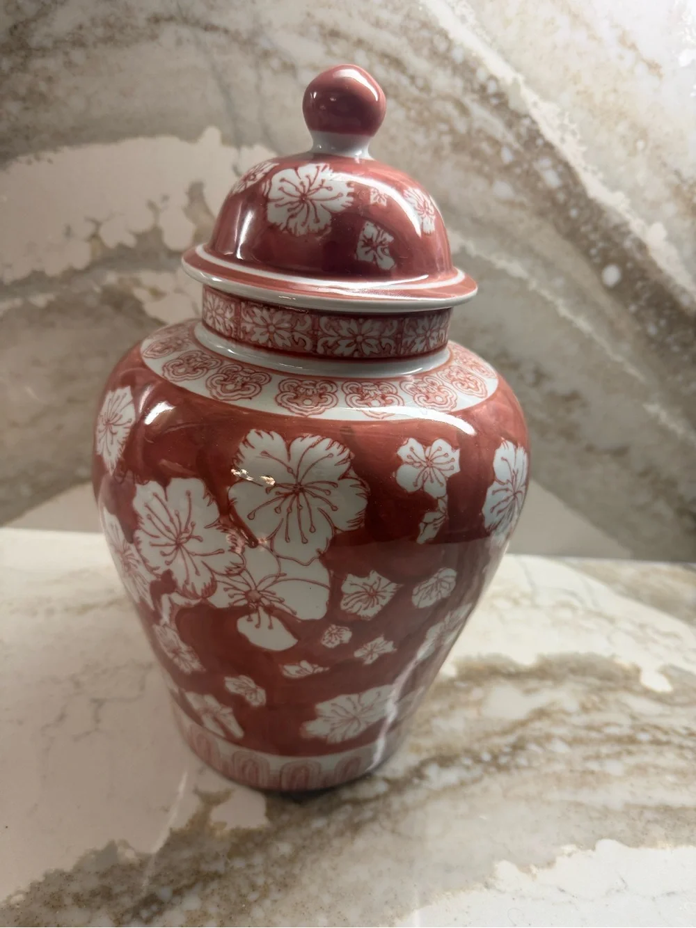 Beautiful 12” High Temple Jar w 4” Diameter Lid that fits perfectly on top!